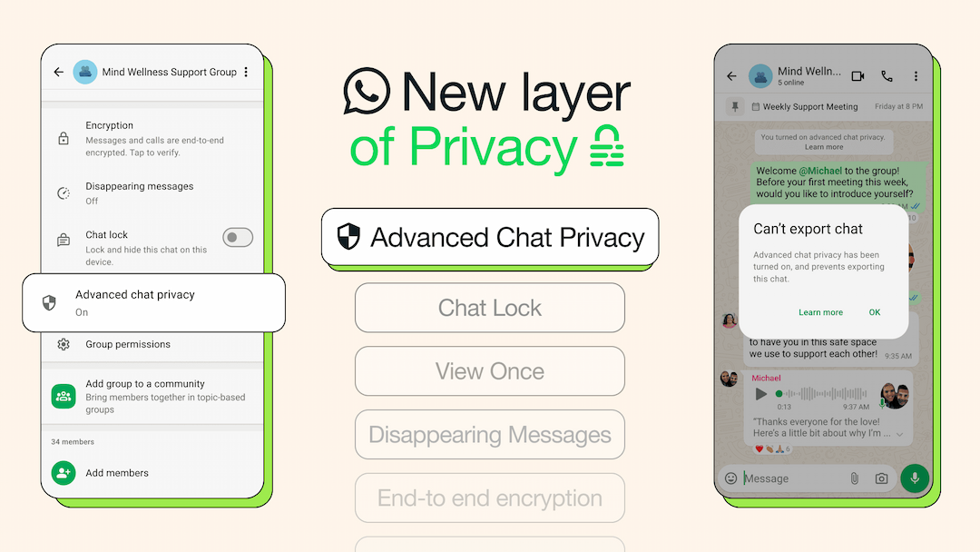 WhatsApp's New Advanced Privacy Chats Features: What do they do?